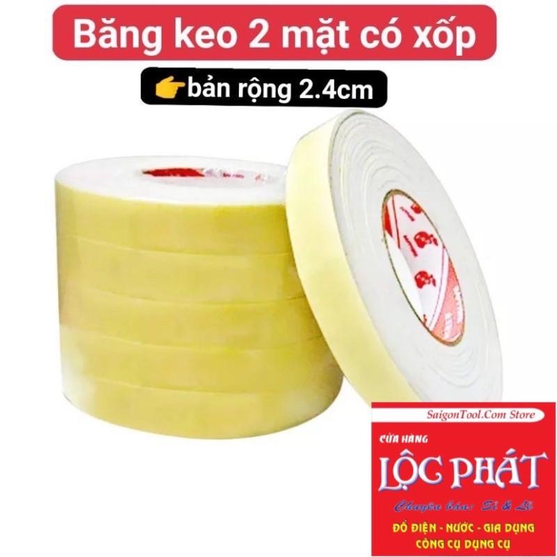 Băng Keo Dính Xốp Vàng 2 Mặt Bản 2.5 cm - 5 cm Giá Xưởng - Keo muốt vàng