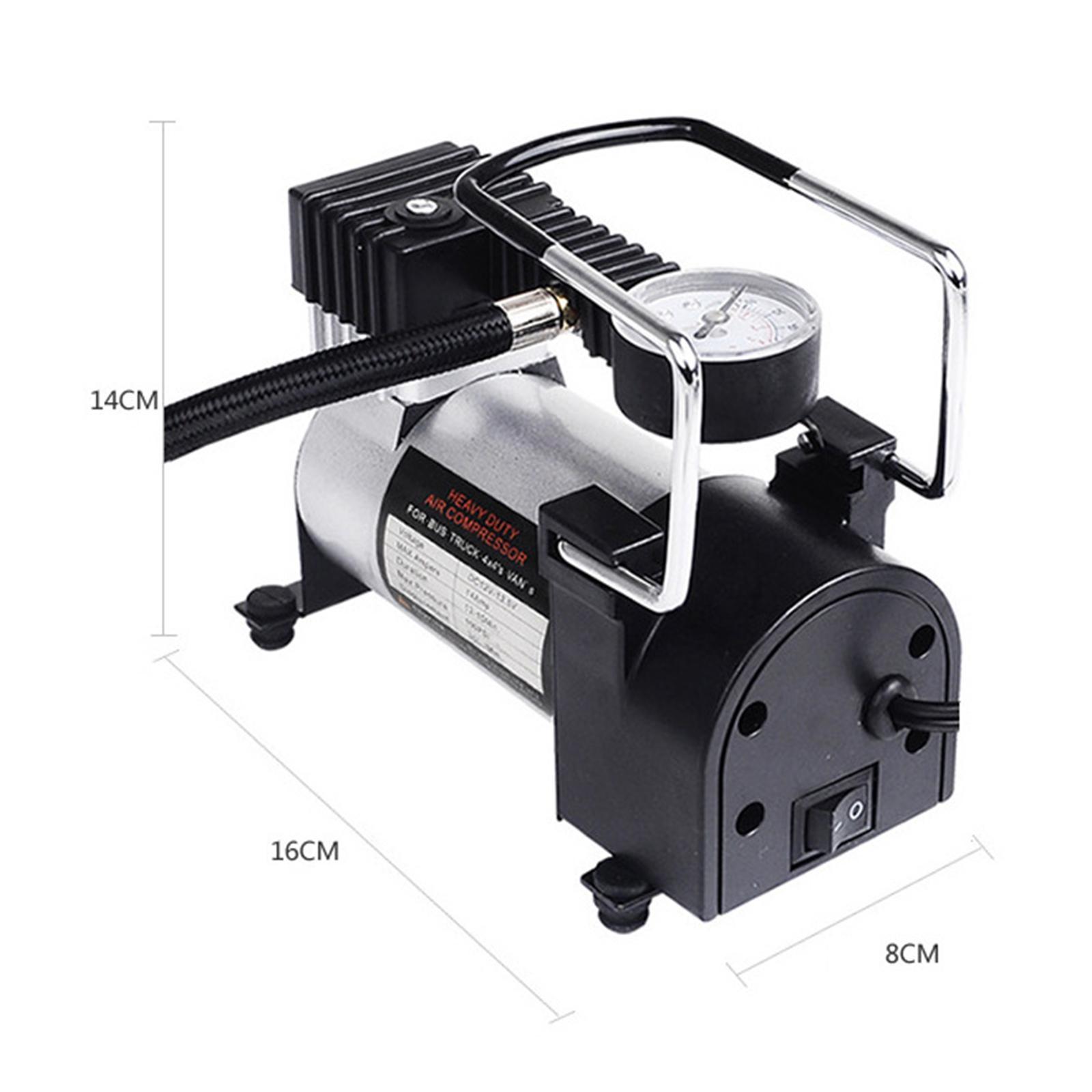 Tire Pump 12V DC Single Cylinder, 140PSI 35L/Min, Portable Heavy Duty Compact,Tire Inflator, Tyre Air Compressor Pump Fit for Truck Bike Auto