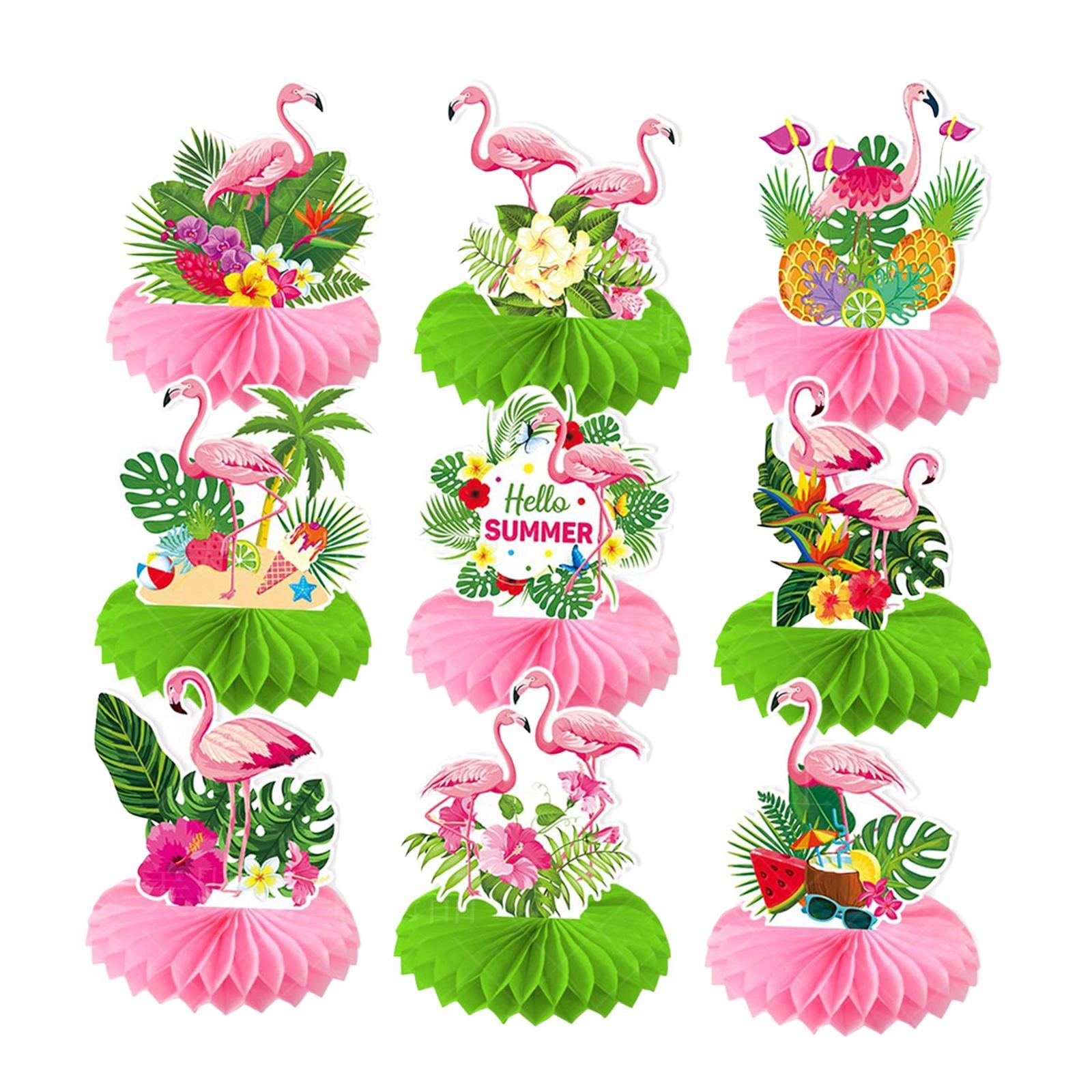 9Pcs Luau Honeycomb Centerpieces aloha tables Centerpieces for Holiday