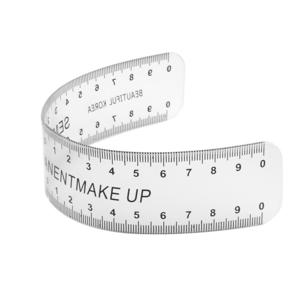 2x Eyebrow Grooming Stencil Shaper Ruler Measure Tool Makeup Reusable Black