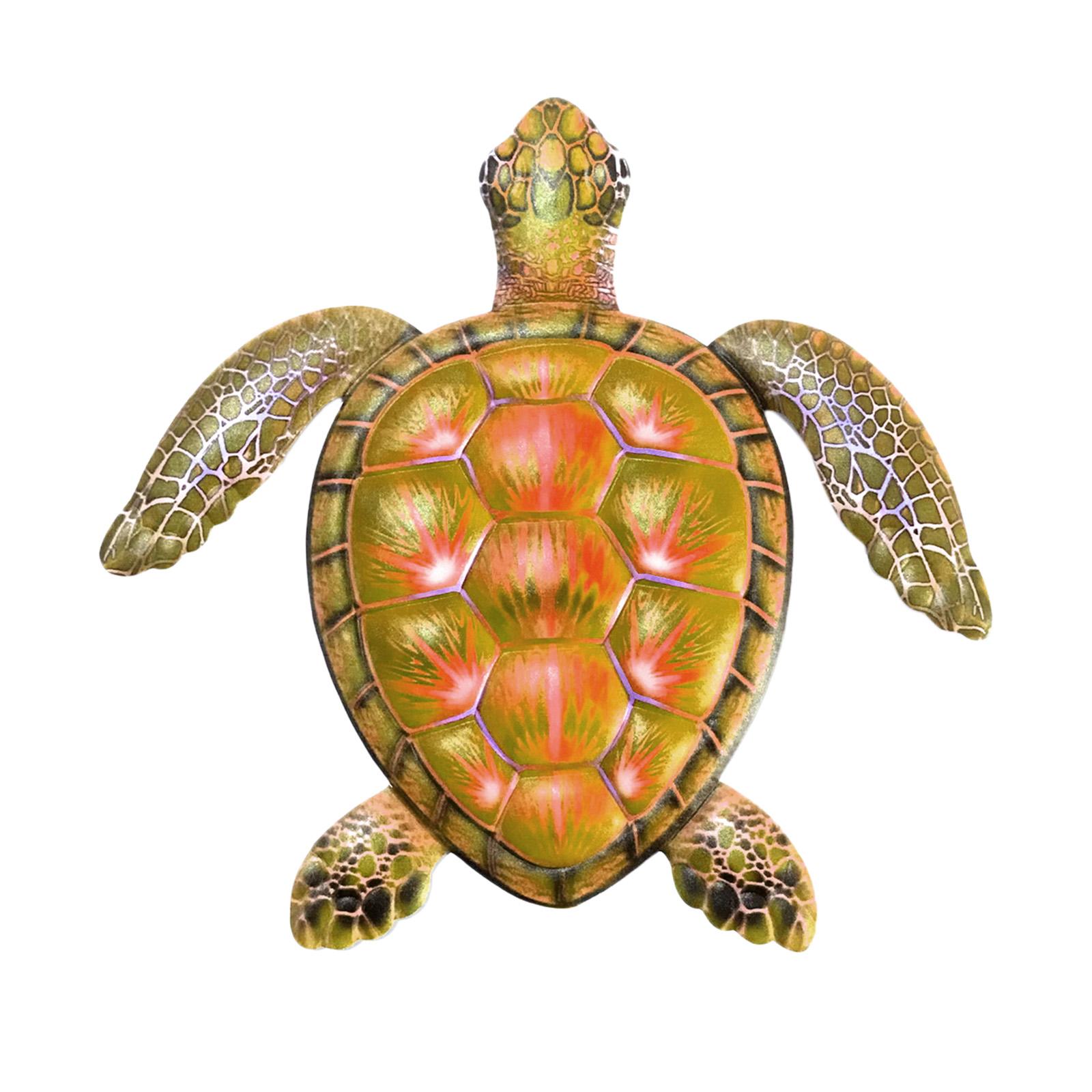 2x Natural Style Metal Wall Decor Animal Ornament Turtle Decoration for Home
