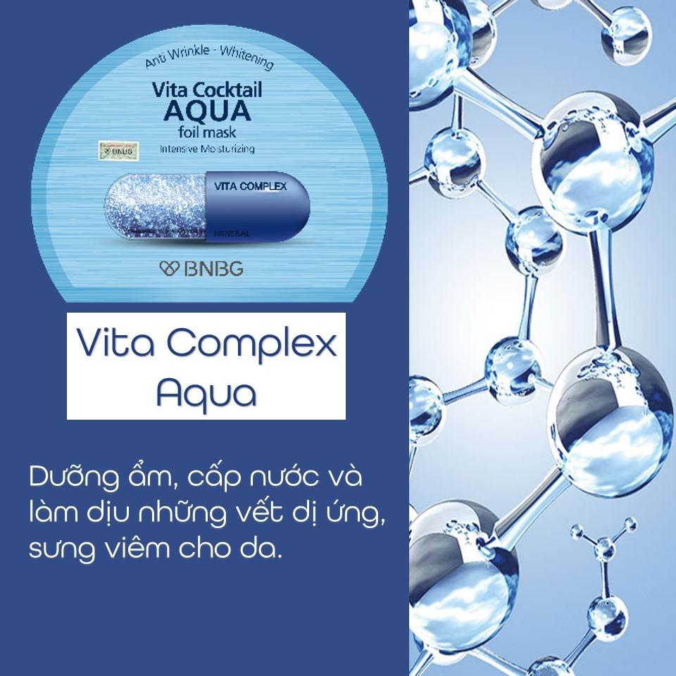 Hộp 10 Mặt Nạ BNBG Vita Cocktail Aqua Foil Mask - Intensive Moisturizing Cấp Nước Dưỡng Da Săn Chắc 30ml
