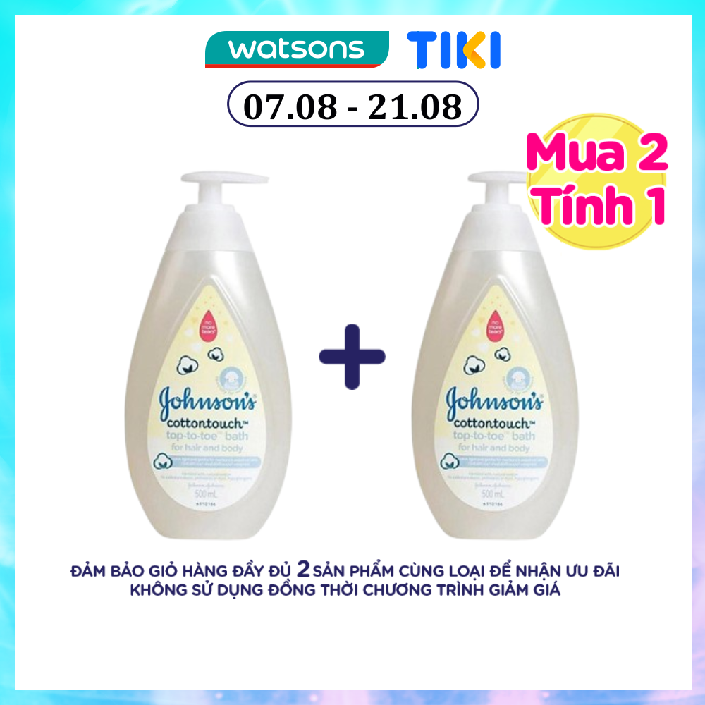 Sữa Tắm Gội Johnson's Cottontouch Top-To-Toe Bath 500ml