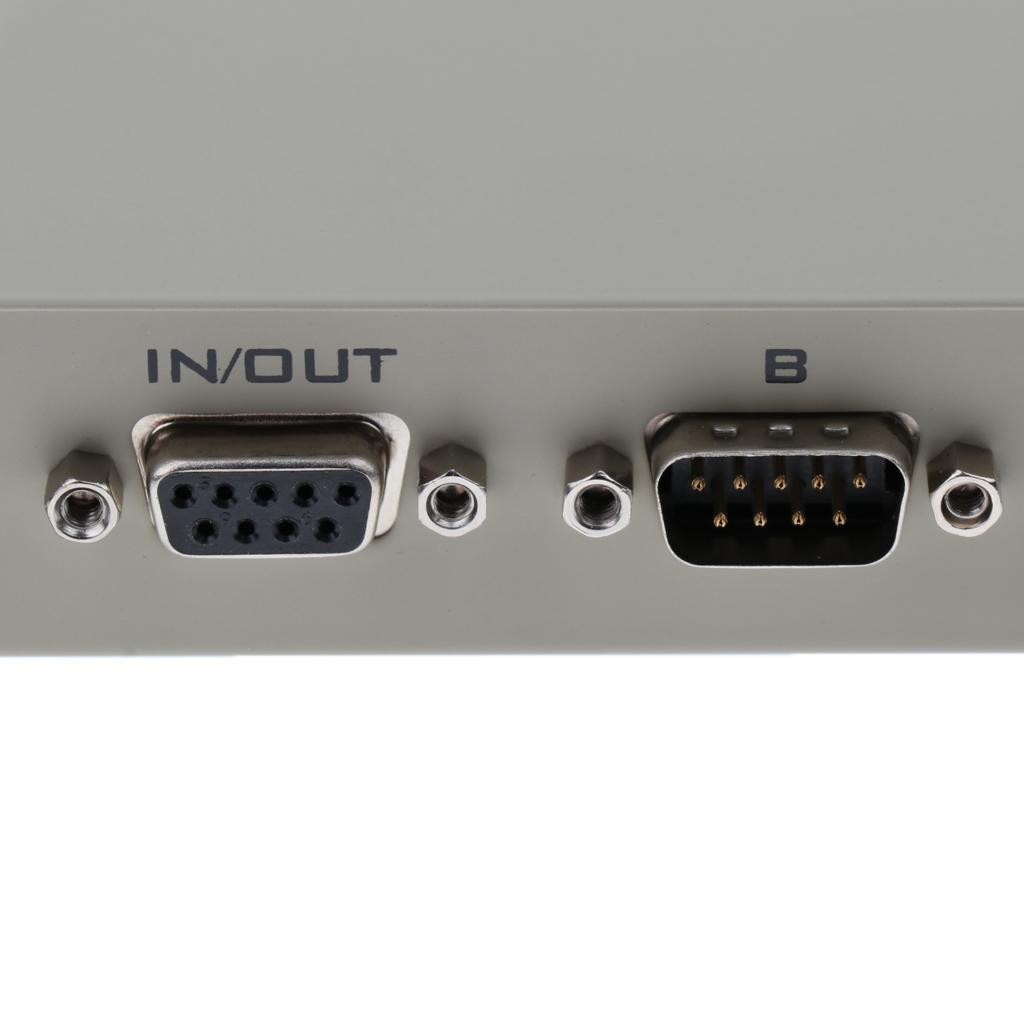 2Pcs PC Printer DB9 Pin 2Ports Manual Serial RS232 Switch Box Metal Housing