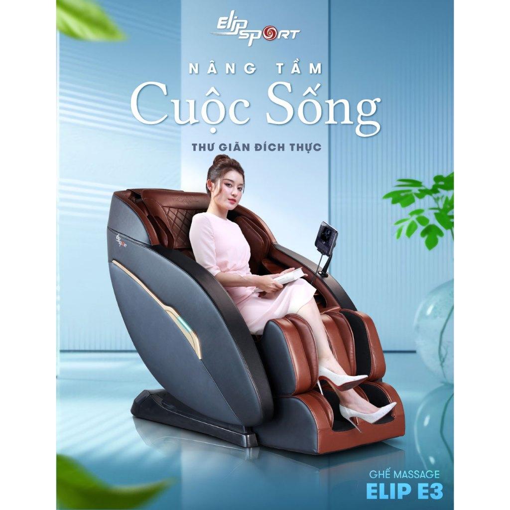 Ghế massage ELIP E3 New - Công nghệ Massage 4E Elysium, Massage Từ Tính Lòng Bàn Tay, Túi Khí Chân Cao