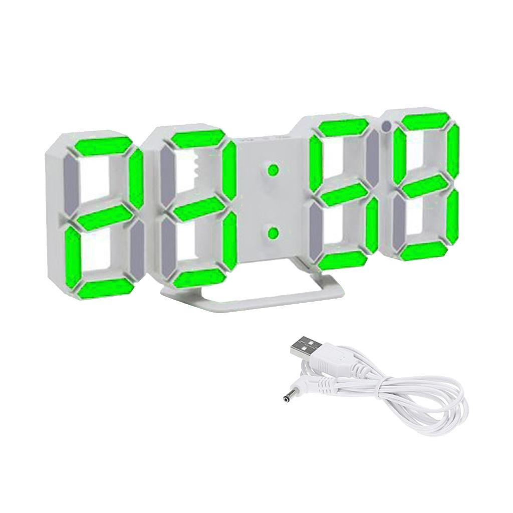 3D LED Digital Clock Wall Table Desktop Alarm Clock for Home Office