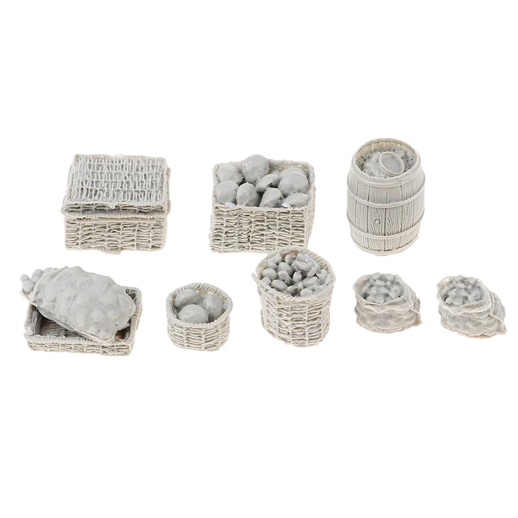 1:35 Quy Mô Nhựa Lính Nguồn Cung Cấp Thực Phẩm Rổ Cask Mô Hình Cho Cát Giáp DIY