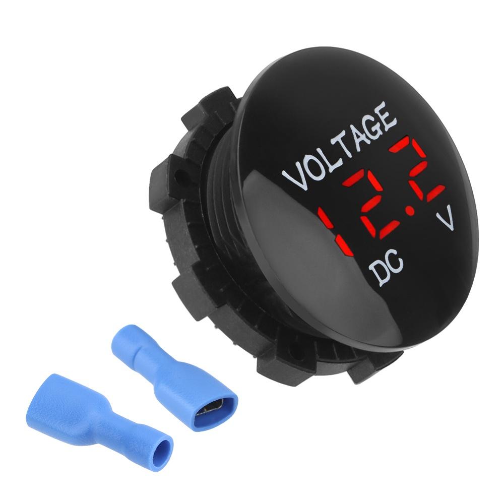 Vôn kế kỹ thuật số màn hình LED DC 12V-24V chống thấm nước chuyên dụng cho xe hơi/ tàu thuyền/ xe tải/ ATV