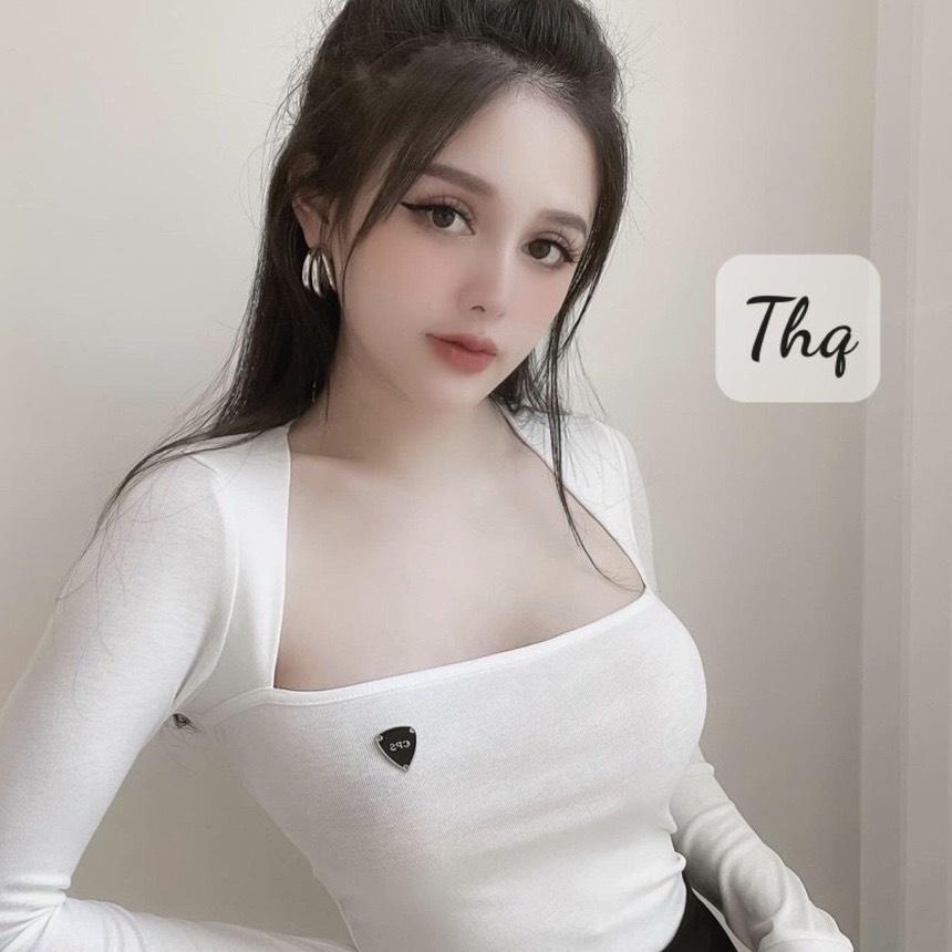Áo thun nữ dài tay body cổ vuông siêu hot tôn dáng dễ mặc