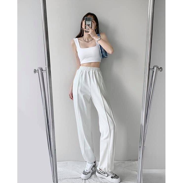 Áo croptop cổ vuông đen trắng - Áo croptop khoét nách 2 màu đen trắng phom ôm chất thun