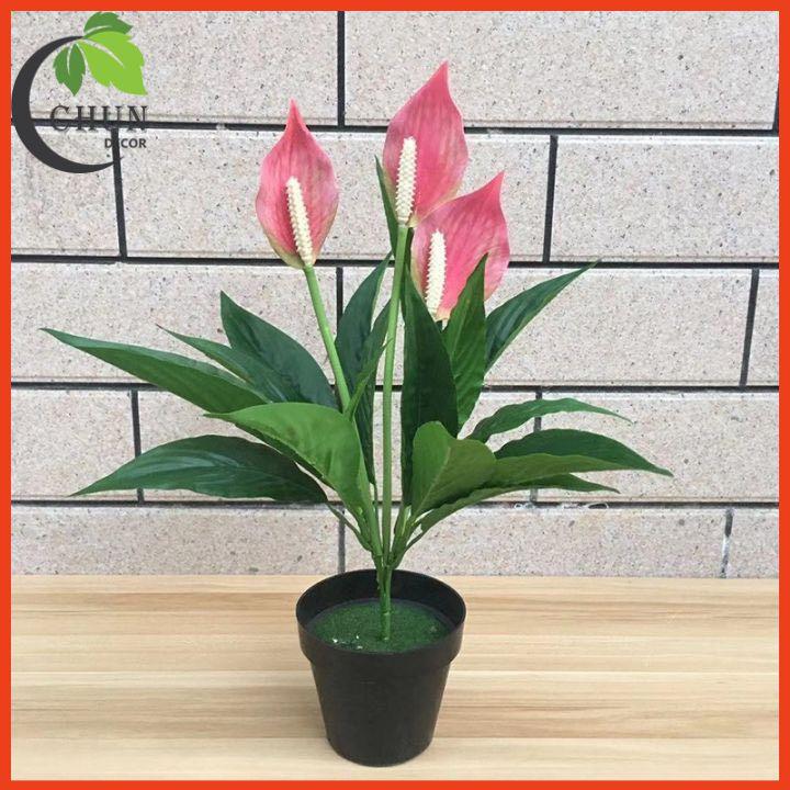 Chậu Hoa Để Bàn Bình Hoa Lan Ý Sang Trọng Cao 47cm Trang Trí Phòng Khách Văn Phòng Cửa Hàng