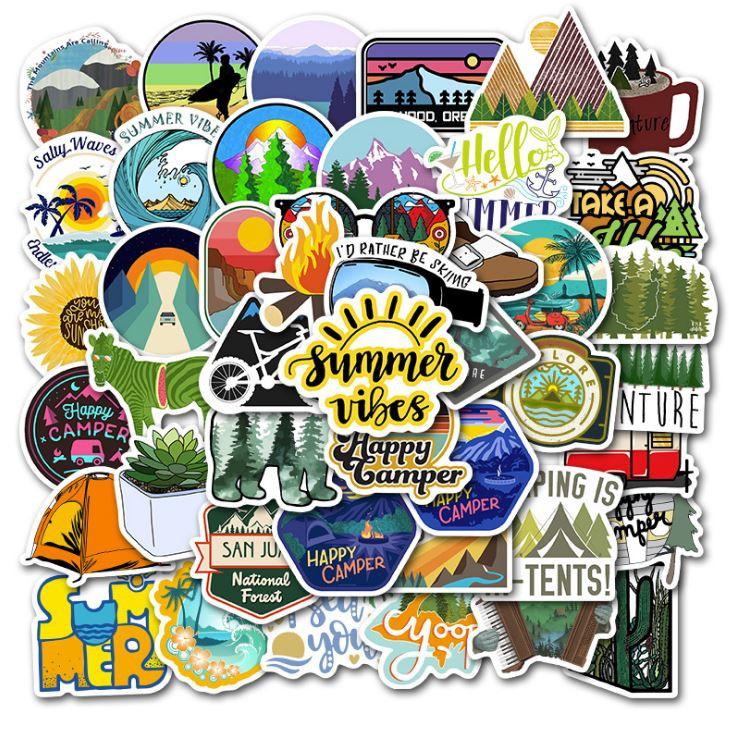 Sticker dán cao cấp MÙA HÈ HOANG DÃ Cực COOL ms#27