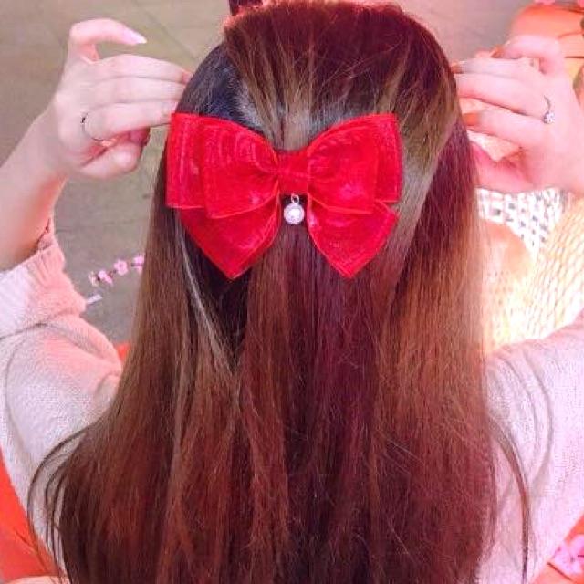 Kẹp Tóc Nơ Voan Cao Cấp Lấp Lánh Bản To