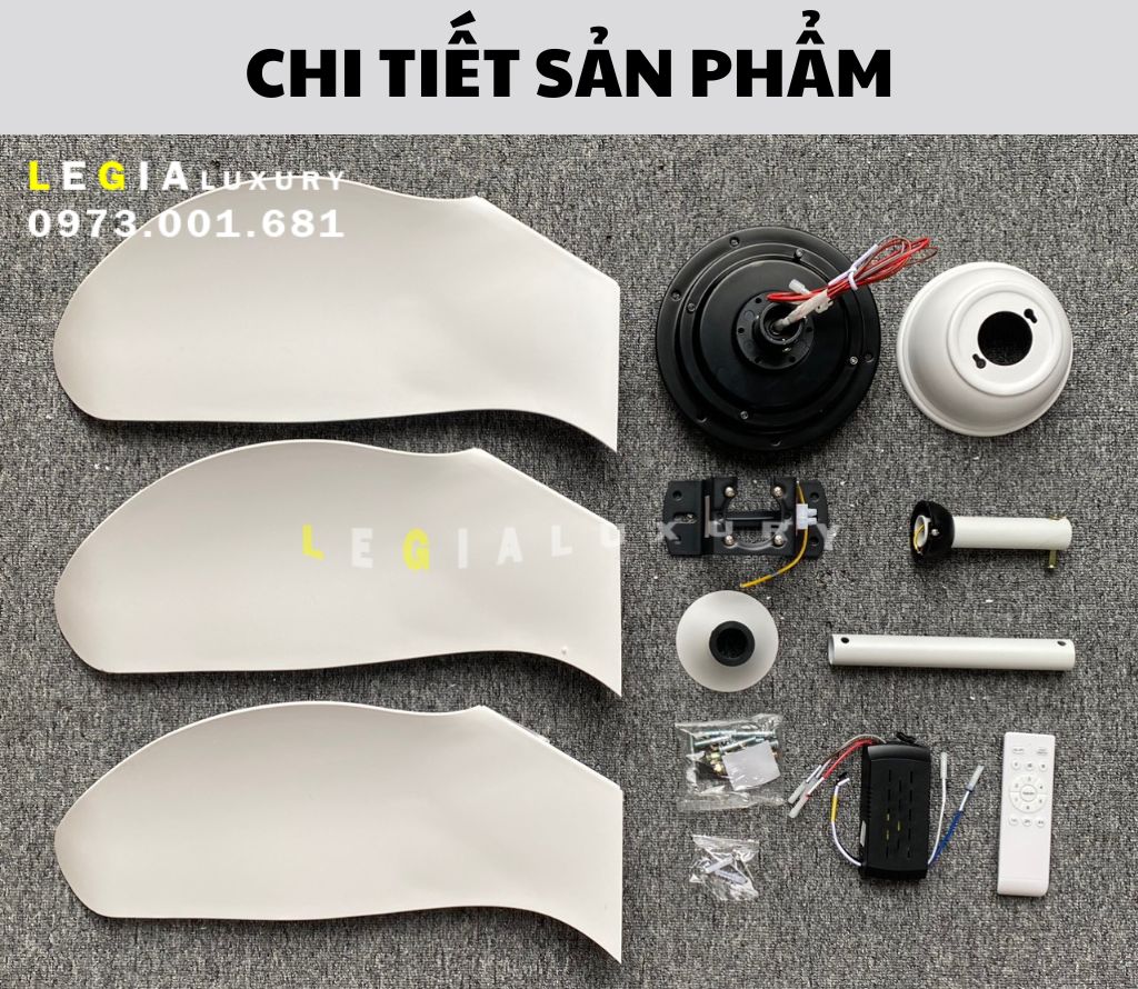 Quạt trần thiết kế hiện đại Lê Gia LGFAN742 | Quạt trần thiết kế sang trọng | Quạt trần giá rẻ cho chung cư văn phòng {Hàng Chính Hãng}