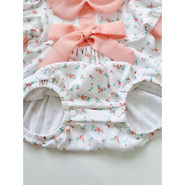 Body Hoa Nhí Cotton Bé Gái 3 Đến 12kg, Áo Liền Quần Bé Gái Kèm Nón Và Giày