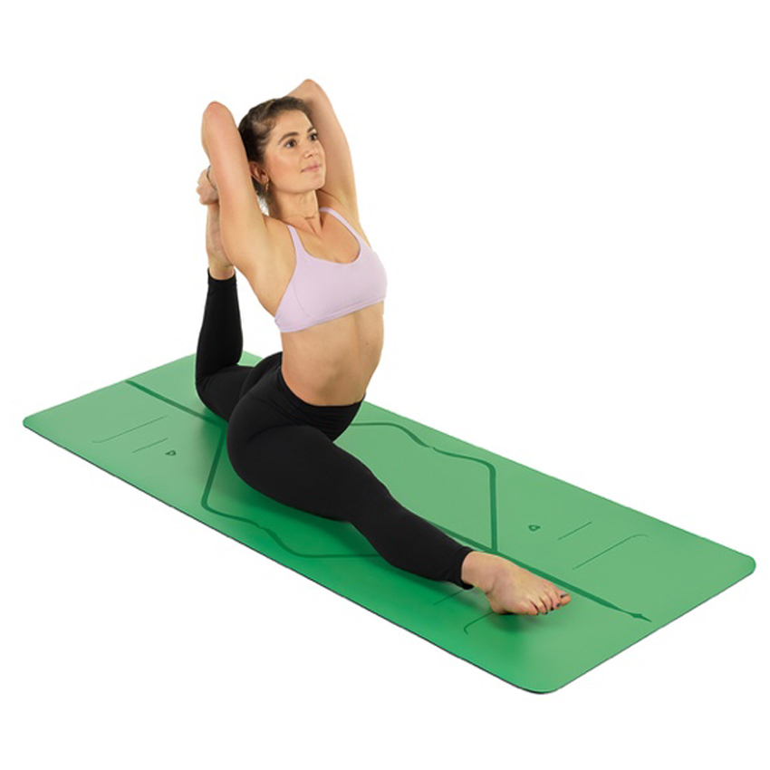 [Tặng Dây Đeo] Thảm Tập Yoga Định Tuyến 2 Lớp TPE 6mm Cao Cấp - YOGA QG, Đường Định Tuyến In Rõ Nét Có Lớp Lưới Chống Trơn Trượt, Mềm Mại, Thấm Hút Mồ Hôi Hiệu Quả - Hàng chính hãng