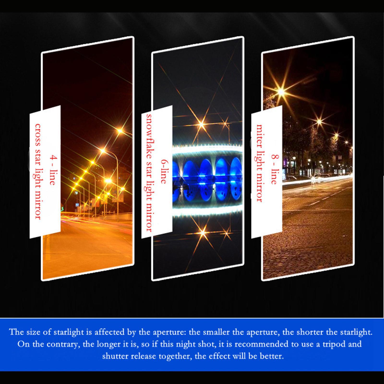 3Pcs Camera Lens filter with bag 4 6 8 Points Slim 55mm