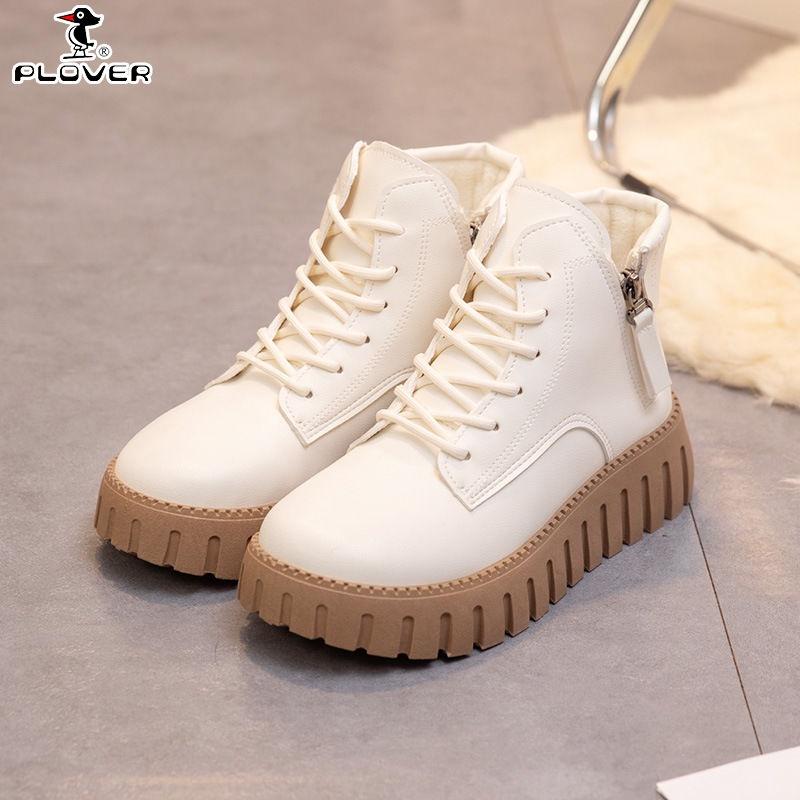 Giày Bốt Martin Cổ Cao Chất Da Lót Cotton Mềm Mại Thời Trang Mùa Đông 2022 Cho Nữ