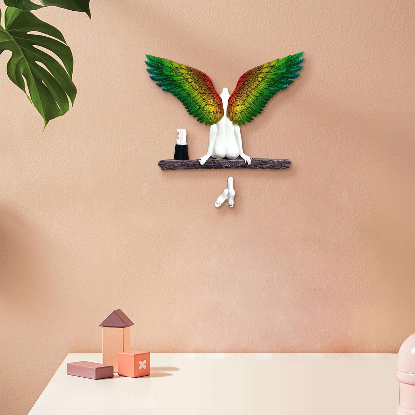 Resin Angel Wings Statues Art Wall Decor DIY Figurines Coffee Decor