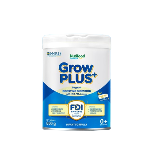 Sữa bột Nutifood Sweden GrowPLUS+ Tiêu Hóa (Xanh Nhạt) 0+ - Tiêu hóa khỏe, tăng cân (Lon 800g)