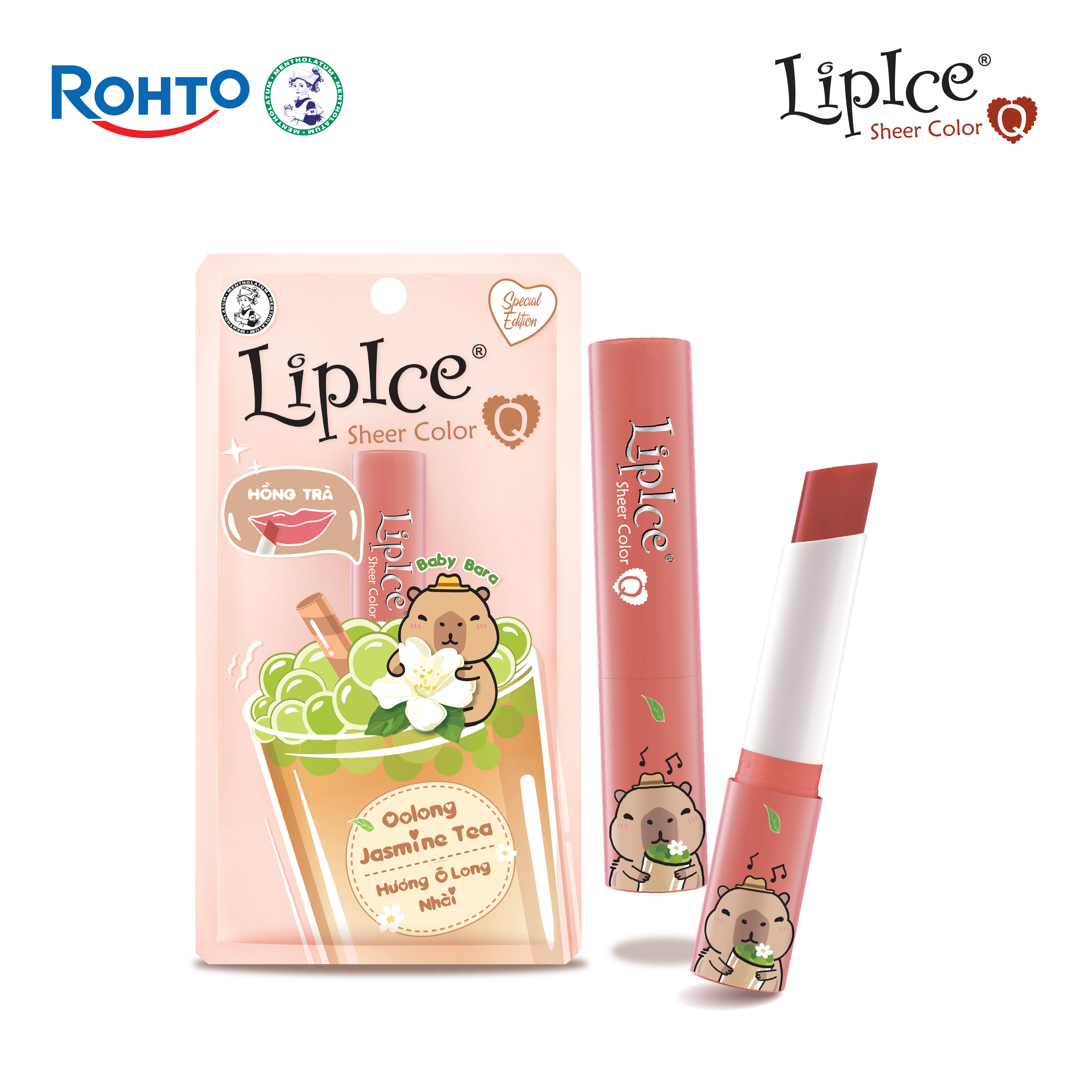 Son dưỡng có màu hiệu chỉnh sắc môi tự nhiên LipIce Sheer Color Q 2.4g Ô Long Nhài - Hồng Trà