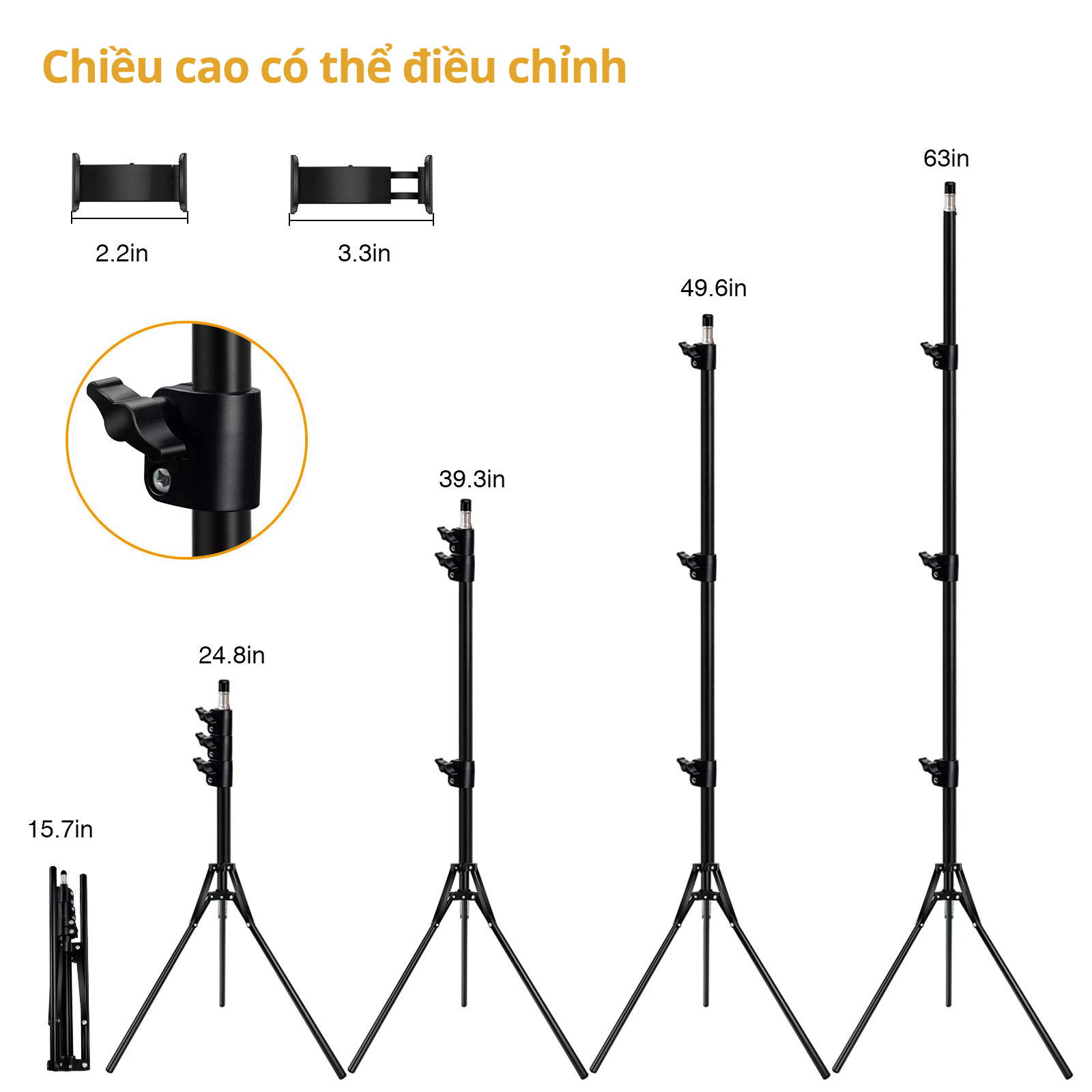 Đèn livestream 13 inch RGB với 19 màu và 9 mức độ sáng, sạc USB, thích hợp để phát trực tiếp, sel