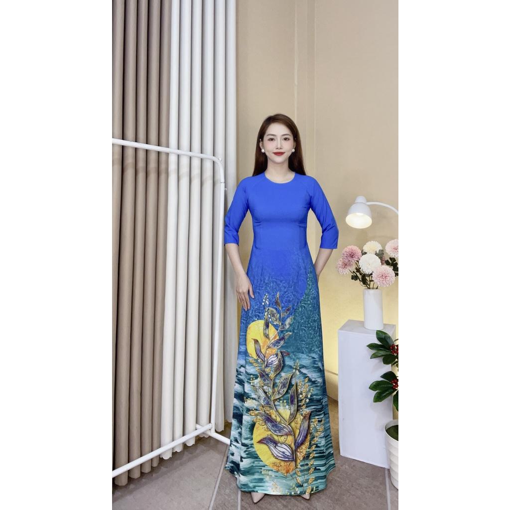 ÁO dài lụa nhật in 3d