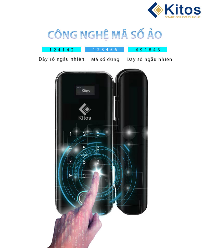 Khóa vân tay cửa kính lùa Kitos KT-GL50