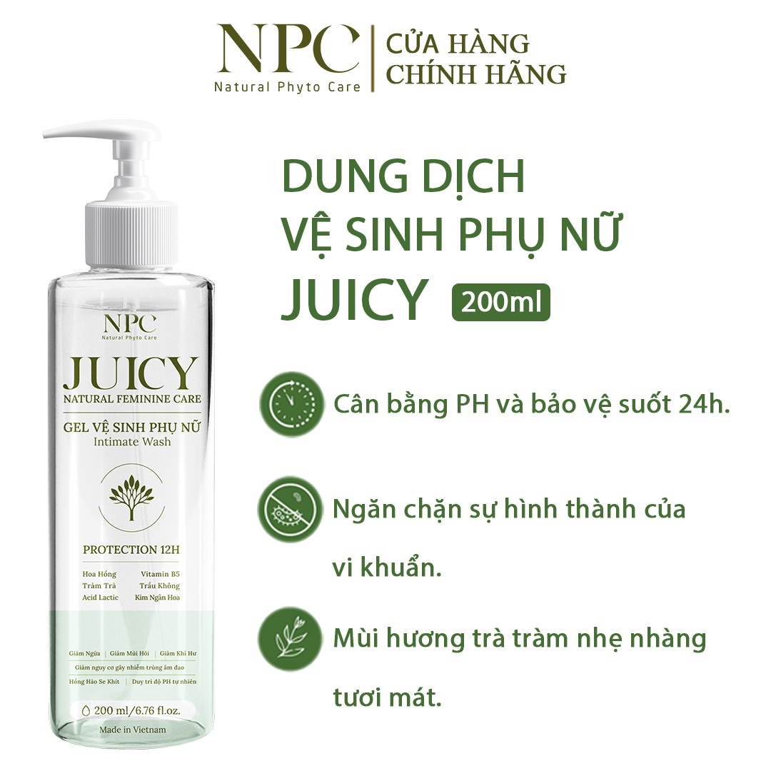 Gel vệ sinh phụ nữ Juicy chai 200ml tinh chất thiên nhiên