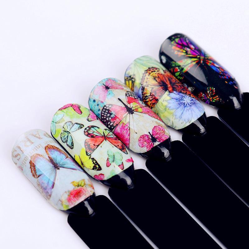 Set 12 Sticker Nước Hình Bướm Full Móng