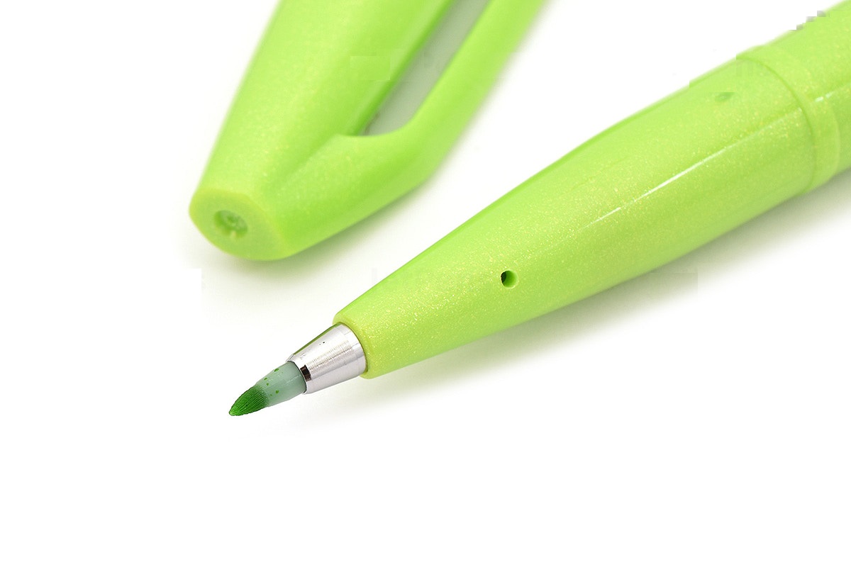 Bút lông viết chữ calligraphy Pentel Fude Touch Brush Sign Pen - Màu xanh lá mạ