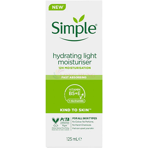 Sữa dưỡng ẩm Simple Hydrating Light Moisturiser giúp cấp ẩm cho da (125ml) - Hàng chính hãng