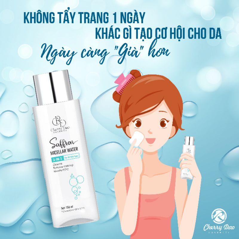 Nước tẩy trang làm sạch sâu dưỡng ẩm trắng da Cho Nam Và Nữ Saffron Micellar