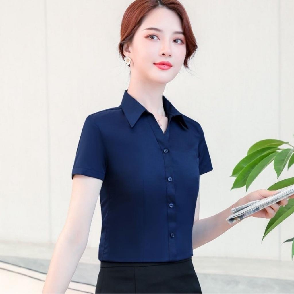Áo Sơ Mi Nữ Ngắn Tay Công Sở Thời Trang PONIVA Cao Cấp Không Nhăn Không Xù