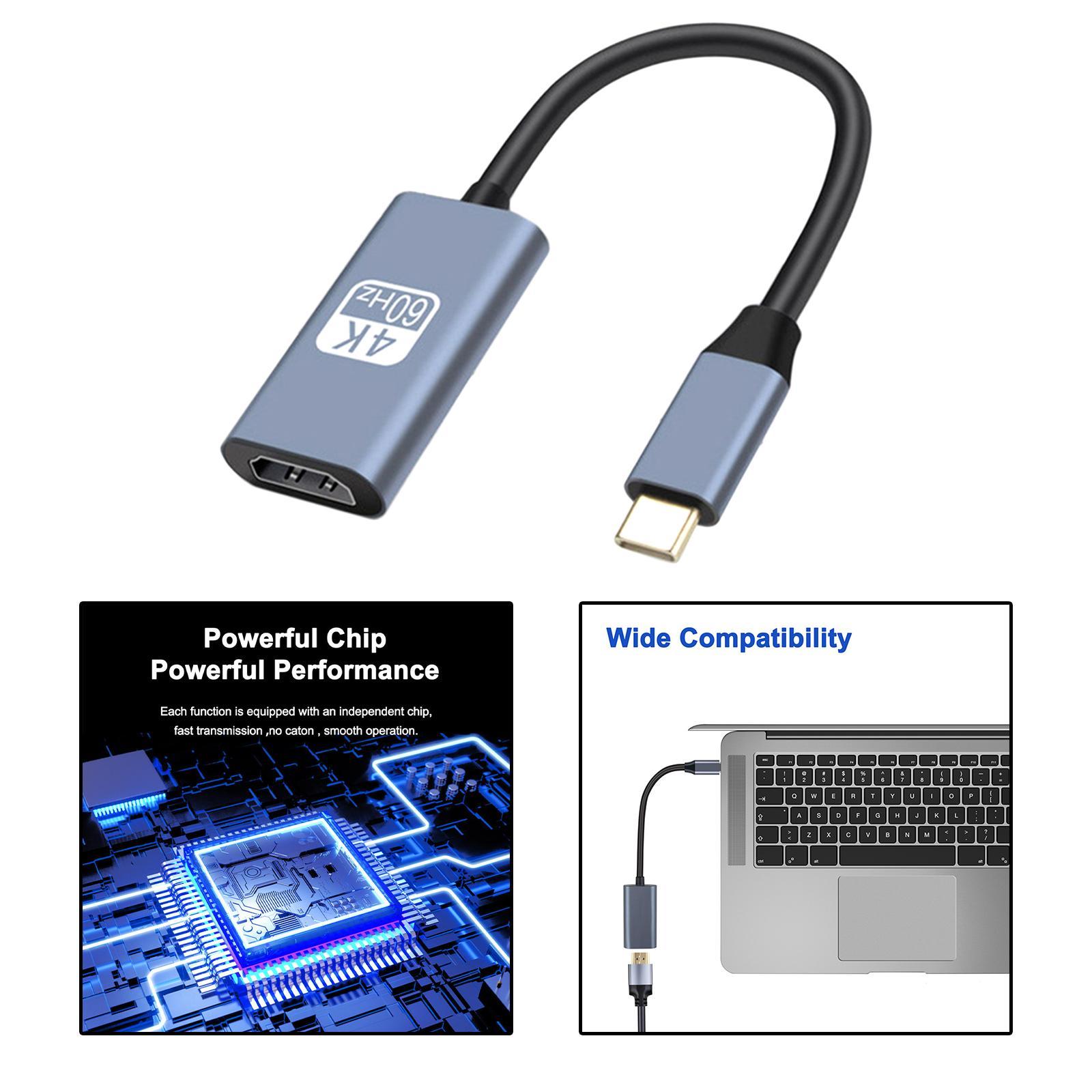 USB C to HDMI Adapter Cable High Speed Compact Portable for Laptop Office