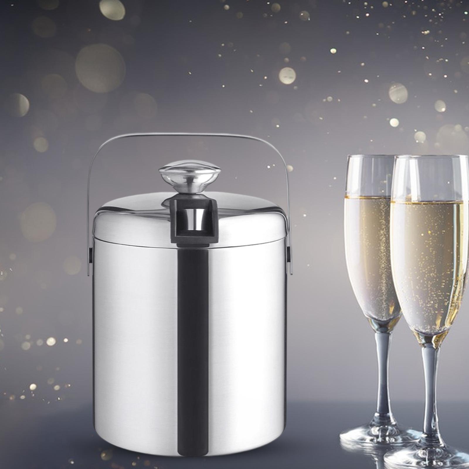 Stainless Steel Ice Beer Bucket Beer   Holder for Home BBQ Parties