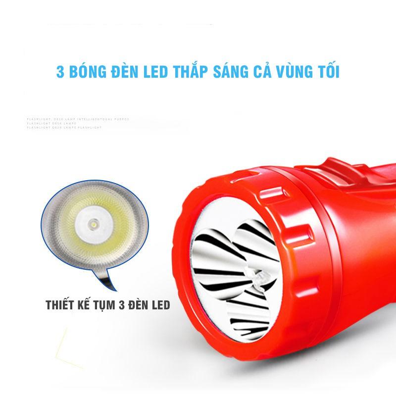 Đèn Pin Cầm Tay Bỏ Túi Siêu Sáng Mini Tích Hợp 3 Bóng Đèn Led Sáng Cự Li Xa