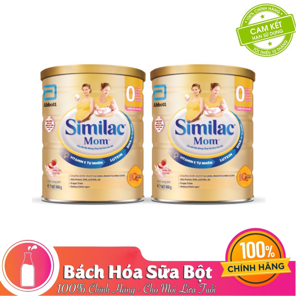 2 Hộp Sữa Bột Similac Mom Hương Sữa Chua Dâu (900g)