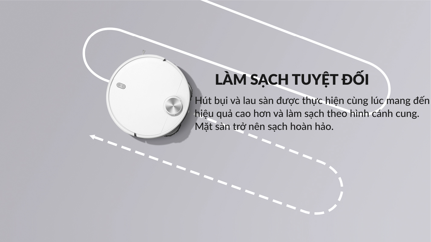 Robot hút bụi lau nhà tự động thông minh Lydsto W3 lức hút 5000Pa diện tích hoạt động 200m2 - Hàng chính hãng