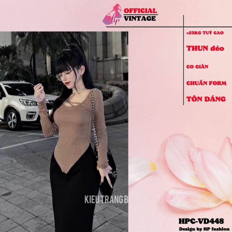 Set áo tà nhọn tay dài kèm chân váy dài đuôi cá kiểu hàn quốc tôn dáng VD448