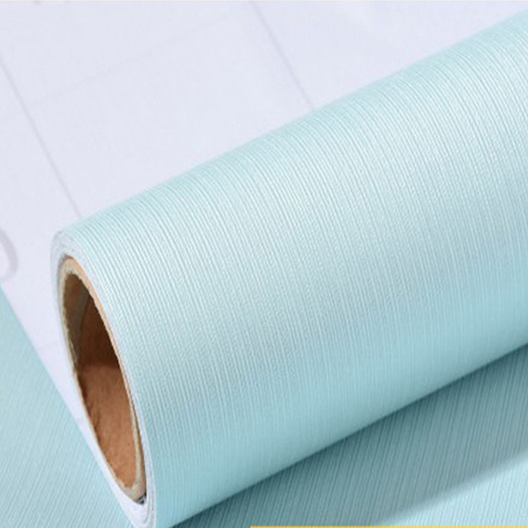 5M dài ngang 60cm giấy dán tường xanh nước biển nhạt, có keo sẵn, có thể lau được khi bẩn, chất liệu dày dặn