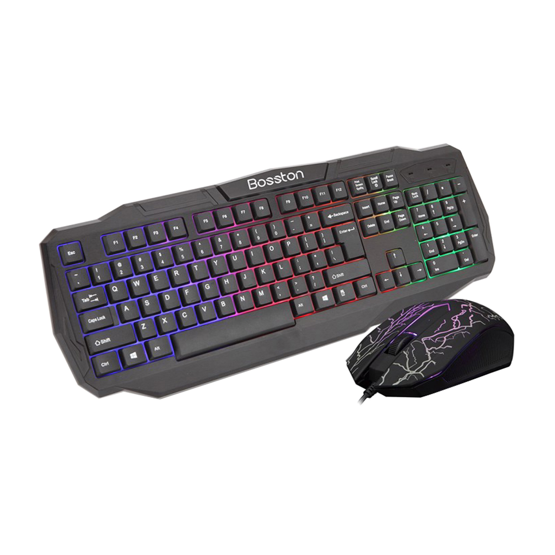 Combo Phím Chuột Gaming Có Led Siêu Ngầu Keyboard Bosston 836 - Hàng Chính Hãng