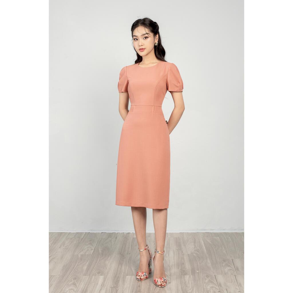 Đầm dáng bút chì, tay xếp ly bồng MMOutfit M-DA061121354