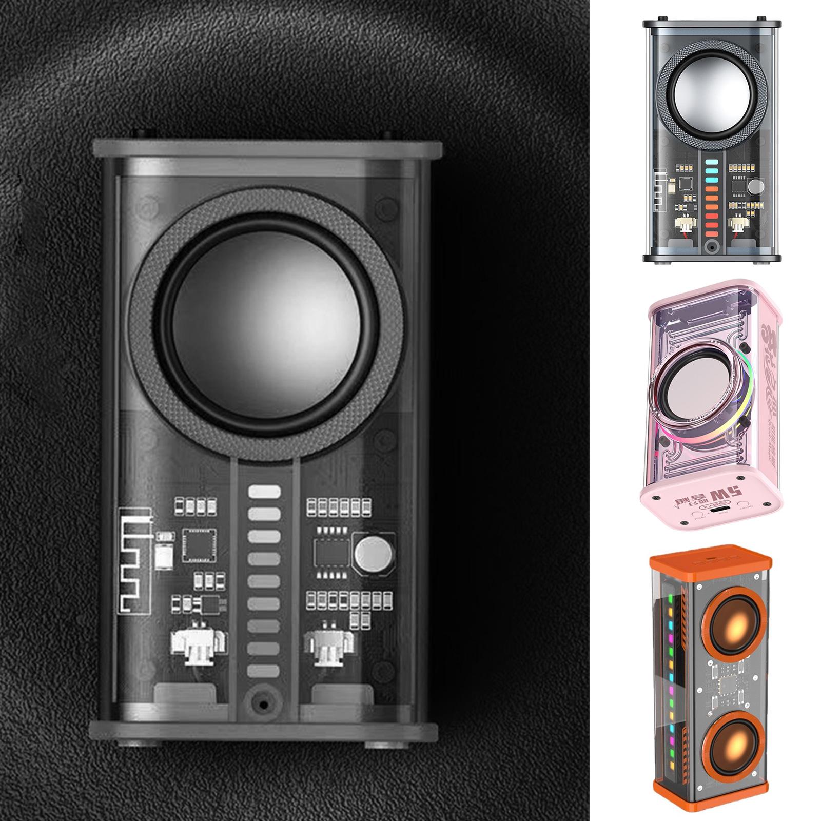 K07 Loa nhạc Mecha trong suốt Bluetooth không dây 5.0 USB Loa âm thanh nổi không dây 3 chế độ đèn LED 600mAh cho bữa tiệc Màu sắc: Hồng