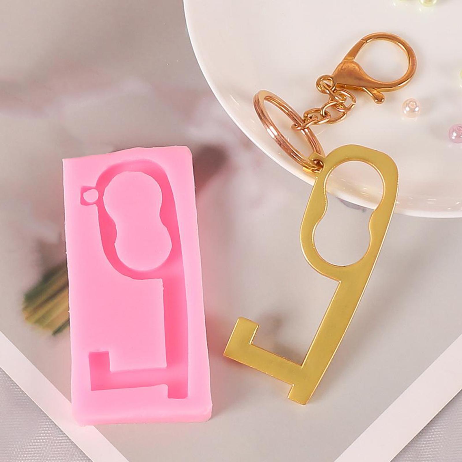 No Touch Door Opener Mold Non-contact Keychain Press Elevator Door Opener Silicone Mold Hand-Free Key Tool Crafts Supplies