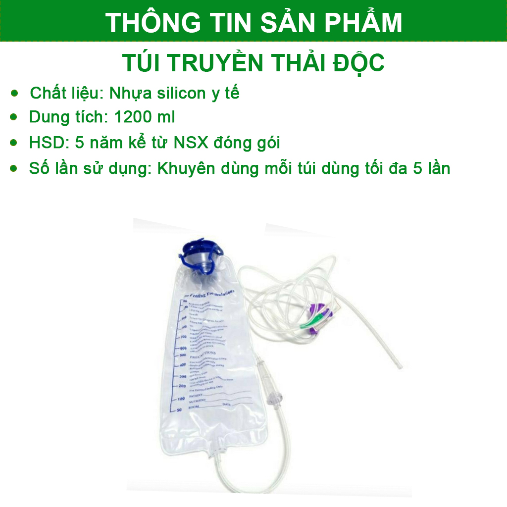 Dụng Cụ Thải Độc Đại Tràng (1 Túi + 5 Dây), Dụng Cụ Thải Độc Cà Phê (Dây Truyền; Túi Truyền Thải Độc; Túi Truyền Enema)