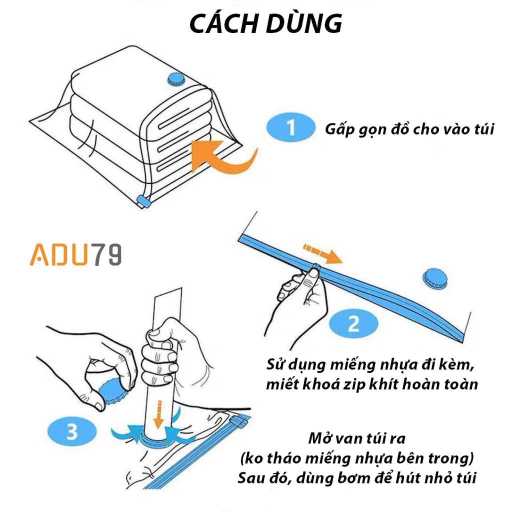 Túi Hút Chân Không Trong Suốt - Máy Hút Chân Không Đựng Quần Áo, Chăn Màn Mền, Gọn Gàng, Chống Mốc