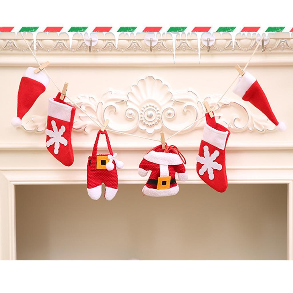 Christmas Mixed Santa Claus Hat Socks Bunting Banner Garland Party Decor