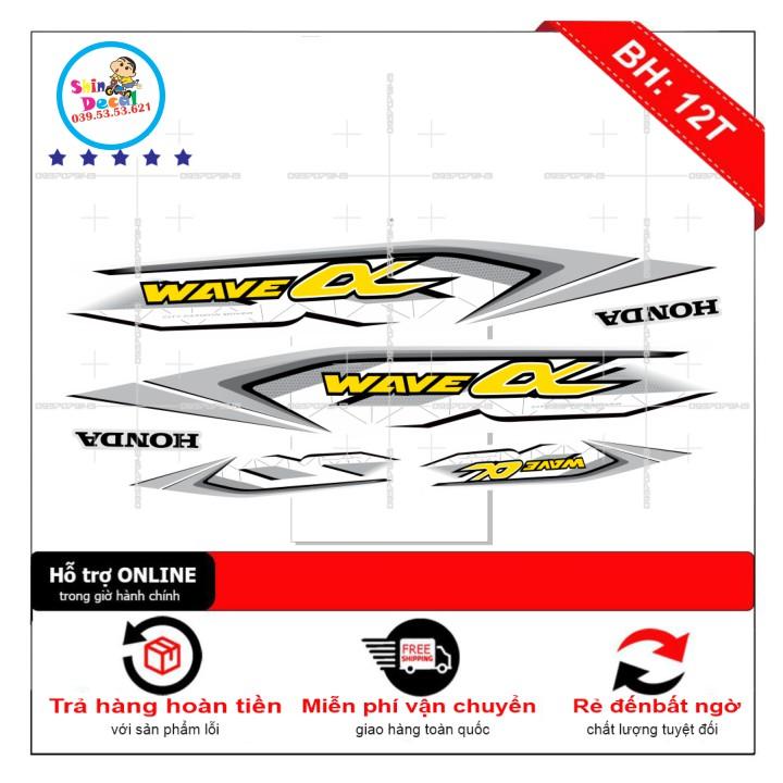 Tem rời wave a mẫu zin dán xe trắng