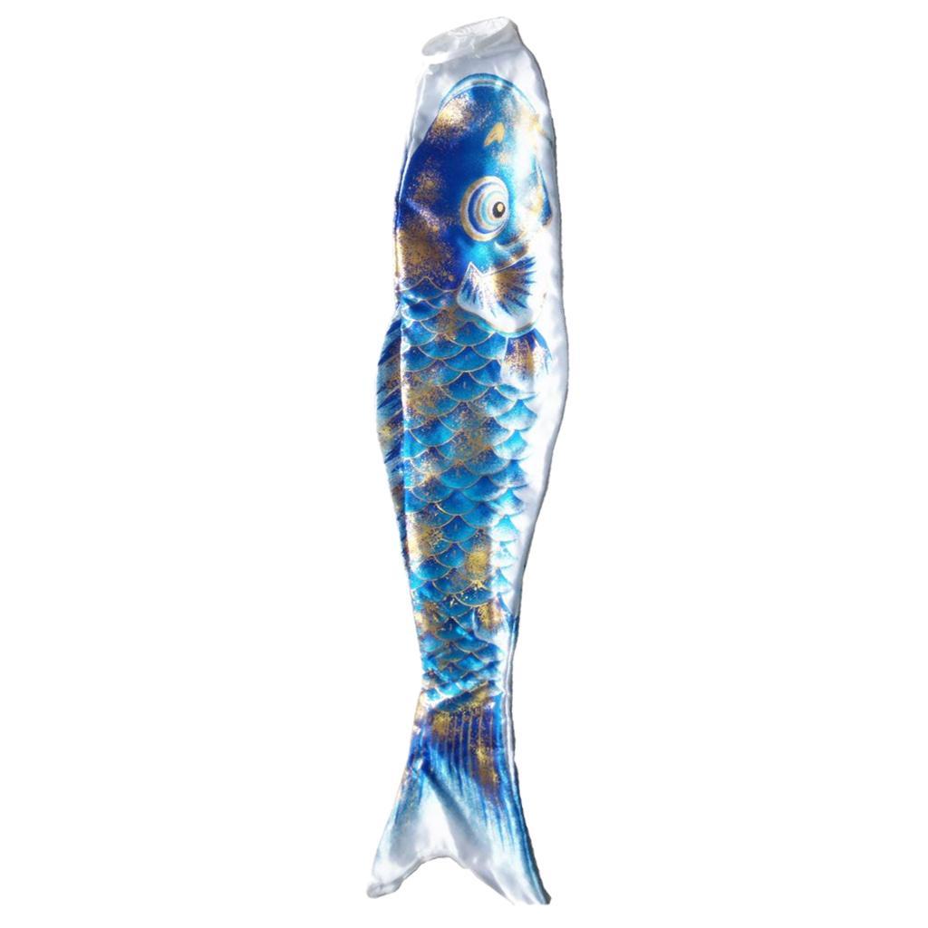 5pcs 50cm Golden Windsock Artificial Silk Flag Koi Nobori Fish Flag
